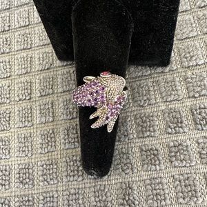 925 Amethyst Fish Ring